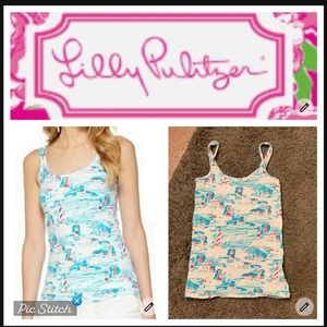 Lilly Pulitzer cotton tank in Watch Out Lighthouse
